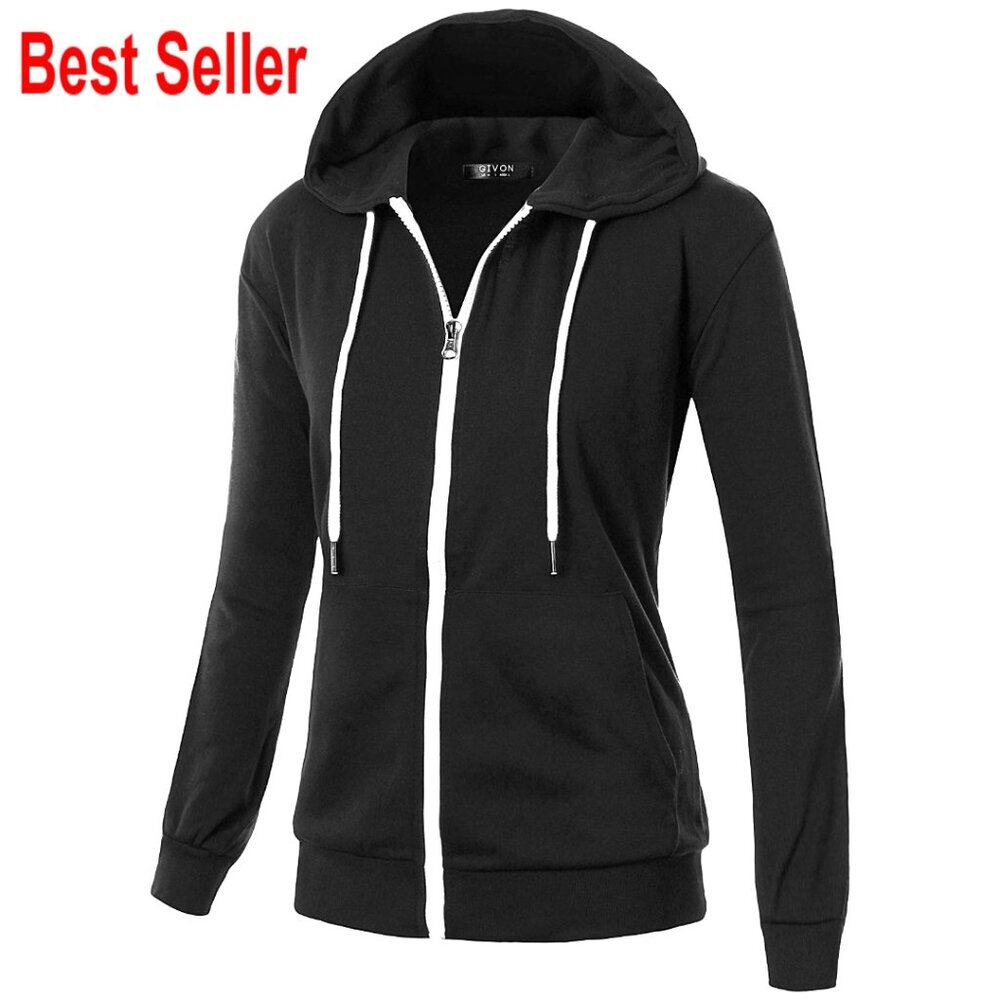 Lightweight Zip Hoodie with Hidden Pocket, Size Medium, Thin Casual Jacket